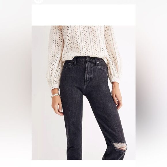 Madewell The Perfect Vintage Jean in Roxstone Wash: Knee-Rip Edition Sz 24 - Picture 2 of 9